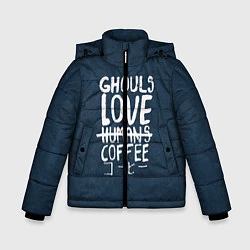 Куртка зимняя для мальчика Ghouls Love Coffee, цвет: 3D-черный