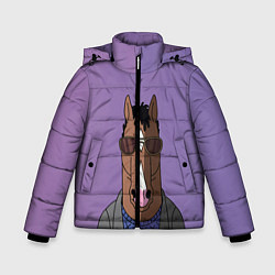 Куртка зимняя для мальчика Конь БоДжек, цвет: 3D-черный