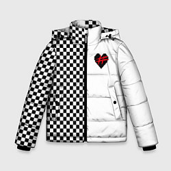 Куртка зимняя для мальчика ФРЕНДЗОНА: Шахматы, цвет: 3D-черный