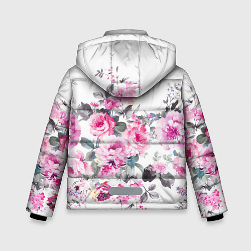 Зимняя куртка для мальчика Розовые розы / 3D-Черный – фото 2