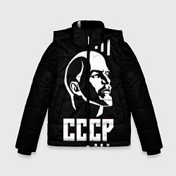 Куртка зимняя для мальчика СССР Ленин, цвет: 3D-черный