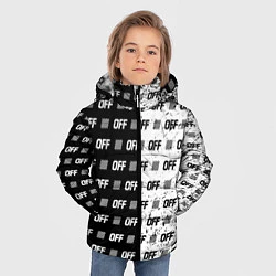 Куртка зимняя для мальчика Off-White: Black & White, цвет: 3D-светло-серый — фото 2