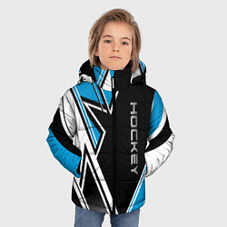 Куртка зимняя для мальчика Hockey black blue white, цвет: 3D-черный — фото 2
