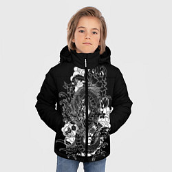Куртка зимняя для мальчика Японский дракон цвета 3D-черный — фото 2