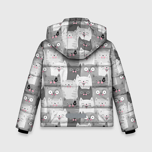 Зимняя куртка для мальчика Эмоции котов / 3D-Черный – фото 2