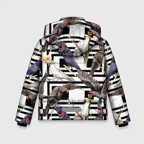 Зимняя куртка для мальчика Попугаи Какаду / 3D-Черный – фото 2