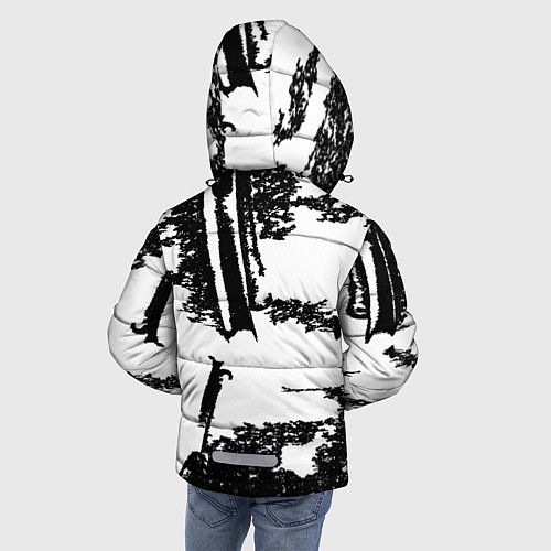 Зимняя куртка для мальчика Силуэт Ведьмака / 3D-Красный – фото 4