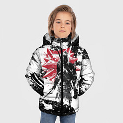 Куртка зимняя для мальчика Силуэт Ведьмака, цвет: 3D-красный — фото 2