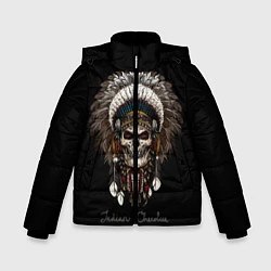 Куртка зимняя для мальчика Череп с роучем, цвет: 3D-черный
