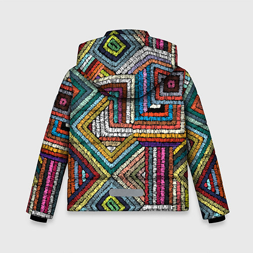 Зимняя куртка для мальчика Этнический орнамент вышивка / 3D-Черный – фото 2