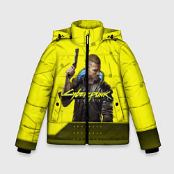 Куртка зимняя для мальчика CYBERPUNK 2077, цвет: 3D-светло-серый