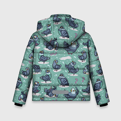 Зимняя куртка для мальчика Голуби и червяки / 3D-Черный – фото 2