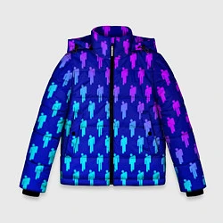 Куртка зимняя для мальчика Billie Eilish: Violet Pattern, цвет: 3D-черный