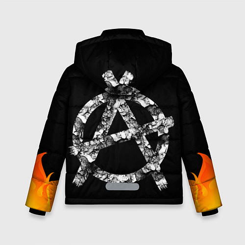 Зимняя куртка для мальчика Король и Шут Анархия спина / 3D-Черный – фото 2