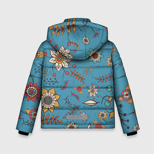 Зимняя куртка для мальчика Цветочный рай узор / 3D-Черный – фото 2
