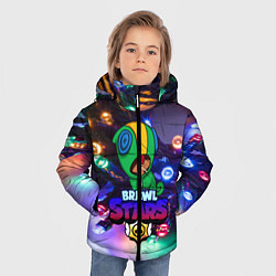 Куртка зимняя для мальчика BRAWL STARS НОВОГОДНИЙ, цвет: 3D-черный — фото 2