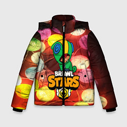 Куртка зимняя для мальчика BRAWL STARS НОВОГОДНИЙ, цвет: 3D-черный