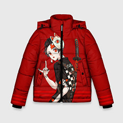 Куртка зимняя для мальчика Demon Slayer, цвет: 3D-светло-серый