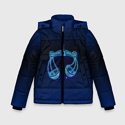 Куртка зимняя для мальчика Знаки Зодиака Весы, цвет: 3D-светло-серый