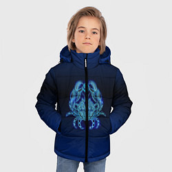 Куртка зимняя для мальчика Знаки Зодиака Рак, цвет: 3D-черный — фото 2