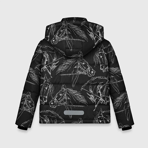 Зимняя куртка для мальчика Кони / 3D-Черный – фото 2