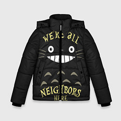 Куртка зимняя для мальчика Were all Nelghbors, цвет: 3D-черный