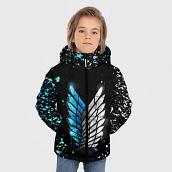 Куртка зимняя для мальчика Атака титанов, цвет: 3D-черный — фото 2