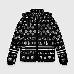 Куртка зимняя для мальчика ВЕДЬМАК НОВОГОДНИЙ, цвет: 3D-черный