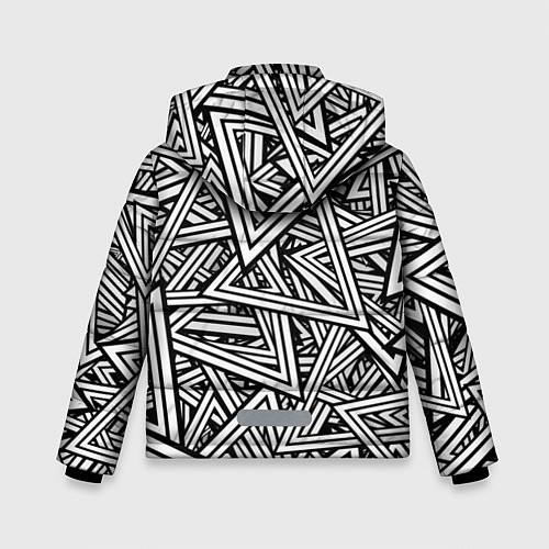 Зимняя куртка для мальчика Треугольники / 3D-Черный – фото 2