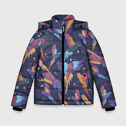 Куртка зимняя для мальчика Райские попугаи, цвет: 3D-красный