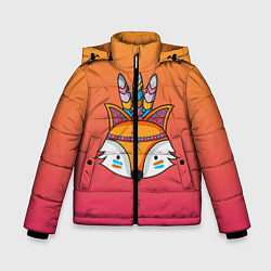 Куртка зимняя для мальчика Лиса Индеец, цвет: 3D-черный