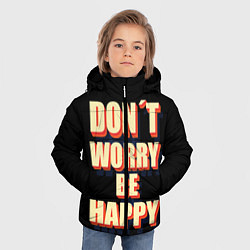 Куртка зимняя для мальчика Не волнуйся, будь счастлив, цвет: 3D-черный — фото 2