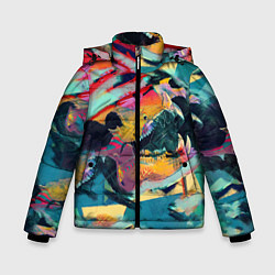 Куртка зимняя для мальчика Абстрактный рисунок, цвет: 3D-красный