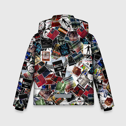 Зимняя куртка для мальчика Дискография EMINEM / 3D-Черный – фото 2