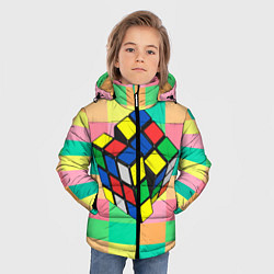 Куртка зимняя для мальчика Кубик Рубика, цвет: 3D-красный — фото 2