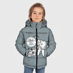 Куртка зимняя для мальчика Кошмарный сон стоматолога, цвет: 3D-черный — фото 2