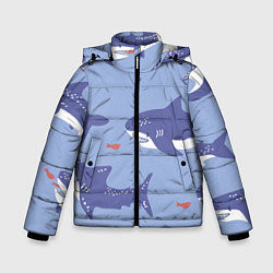Куртка зимняя для мальчика Акулий косяк, цвет: 3D-красный