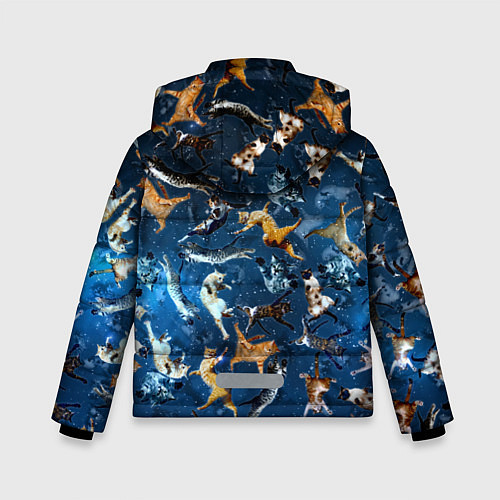 Зимняя куртка для мальчика Космические коты / 3D-Черный – фото 2