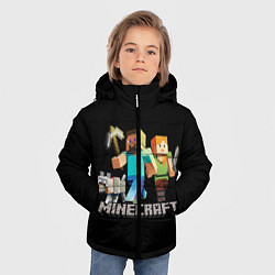 Куртка зимняя для мальчика MINECRAFT, цвет: 3D-светло-серый — фото 2