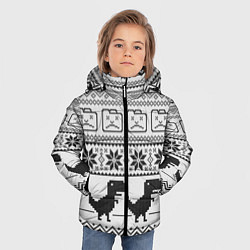 Куртка зимняя для мальчика Свитер с T-rex'ами, цвет: 3D-черный — фото 2