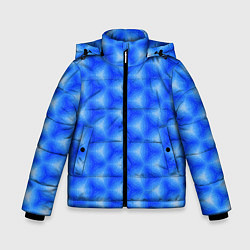 Куртка зимняя для мальчика Синие соты, цвет: 3D-черный