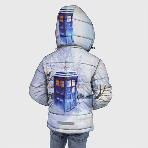 Зимняя куртка для мальчика ТАРДИС В СНЕГУ / 3D-Красный – фото 4