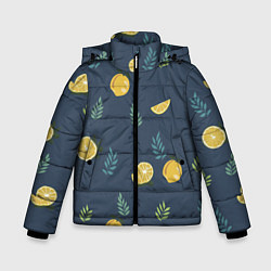 Куртка зимняя для мальчика Лимонный узор, цвет: 3D-черный