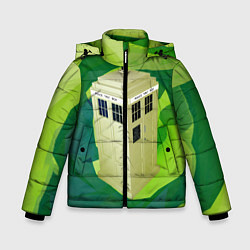 Куртка зимняя для мальчика CRAZY TARDIS, цвет: 3D-черный