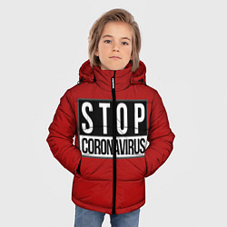 Куртка зимняя для мальчика Stop Coronavirus, цвет: 3D-черный — фото 2