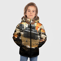 Куртка зимняя для мальчика ТАНКИ, цвет: 3D-светло-серый — фото 2
