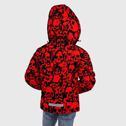Зимняя куртка для мальчика ЧЕРЕПА / 3D-Красный – фото 4