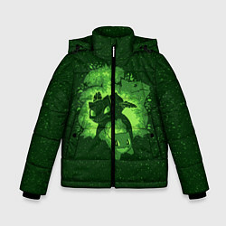 Куртка зимняя для мальчика Бульбазавр Эша, цвет: 3D-черный