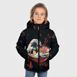 Куртка зимняя для мальчика Сакура и рамен, цвет: 3D-черный — фото 2