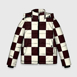 Куртка зимняя для мальчика Шахматка, цвет: 3D-черный